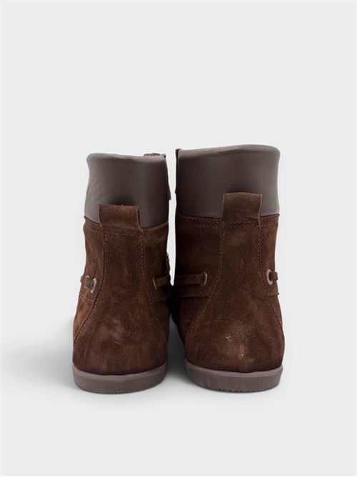 Polacchino stringato marrone scuro in suede stile barca IL LACCIO | 50080041SUEDEDARK BROWN